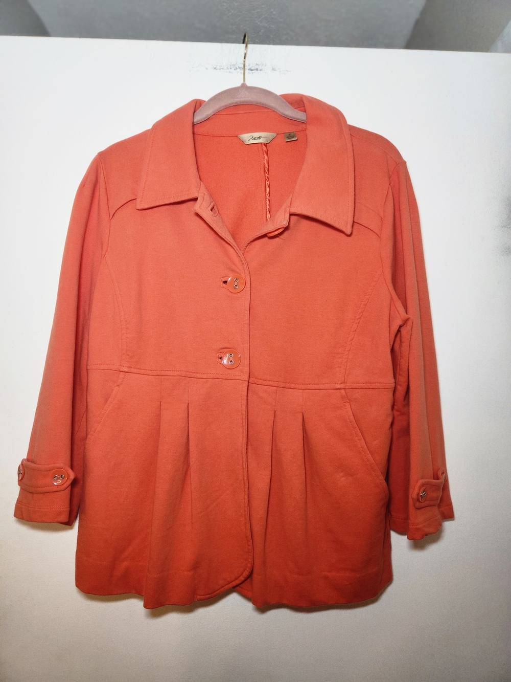 Motto Women's Orange Button-Front Pea Jacket M Fall October Harvest